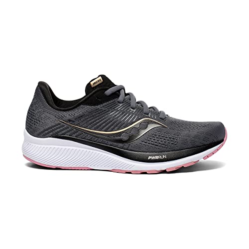 Saucony Women's Running Shoes, Guide 14, Charcoal/Rose, 12