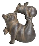 Ebros Gift Rustic Cottage Country Hog Heavens Whimsical Angel Wings Mother Pig Snout Kissing Baby Piglet Figurine Farmhouse Western Accent Sculpture