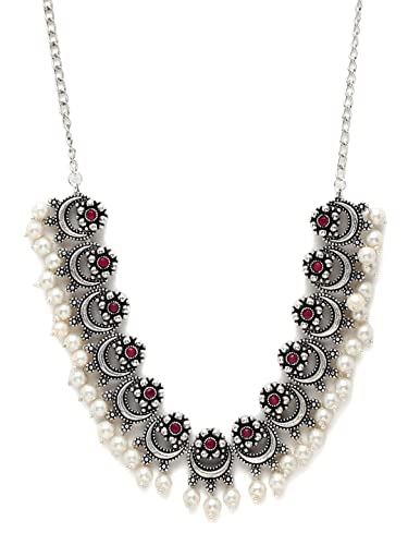 Oxidised Silver Necklace and Earrings Set