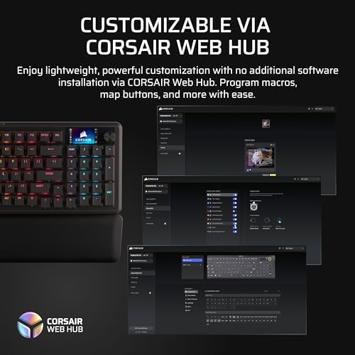 CORSAIR VANGUARD 96 Wired Mechanical RGB Gaming Keyboard – QWERTY US, 96% Layout, MLX Quantum Linear Switches, 8000Hz Hyper-Polling, Virtual Stream Deck, SOCD Flashtap – Black — view 11