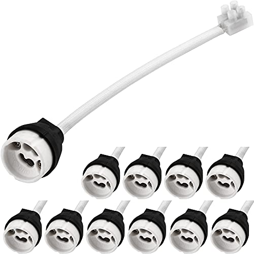 JRing 10 Pcs GU10 Douille Pour Ampoule Standard Porte-Lampe à Bornes et Bloc-Bornes/Pont Cover