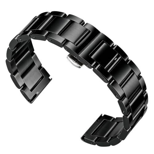 Image of BINLUN Thick Stainless Steel Watch Band Metal Heavy Polished Matte Brushed Finish Watch Strap Replacement for Men Women 16mm /18mm /20mm /21mm /22mm /23mm /24mm /26mm