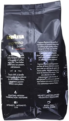 Lavazza Espresso Barista Gran Crema Whole Bean Coffee Blend, Medium Espresso Roast, 1 KG - 2.2 LB, 100% Arabica - 2