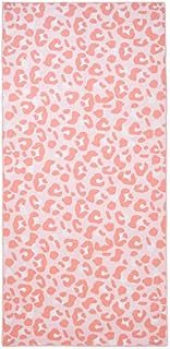 Dreamscene Leopard Print Microfibre Beach Towel Large Spot Animal Print Quick Dry Holiday Pool Swimming Sports Travel for Adults Kids Men Women - Blush Pink White, 71 x 152cm (27" x 59")
