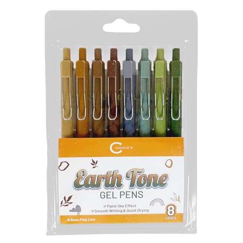 Channie's Earth Tone Gel Pens pack de 8 colores naturales