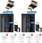 8K HDMI Eblow 4-Pack HDMI Right Angle Adapter 90 and 270 Degree Gold Plated, Support 8K@60Hz,4K@120Hz,HDR,eARC for PC Laptop HDTV Switch