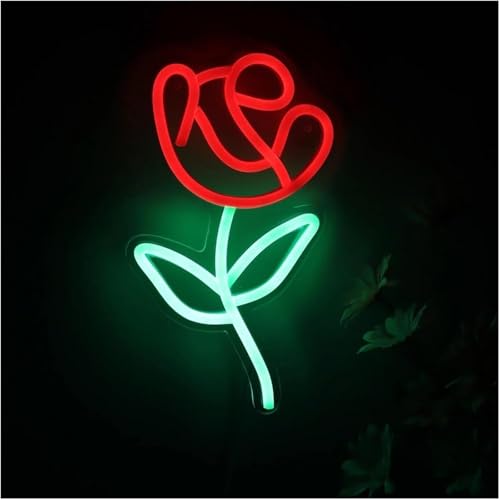 Lampe au néon fleur de rose pour illuminer un salon sombre et triste