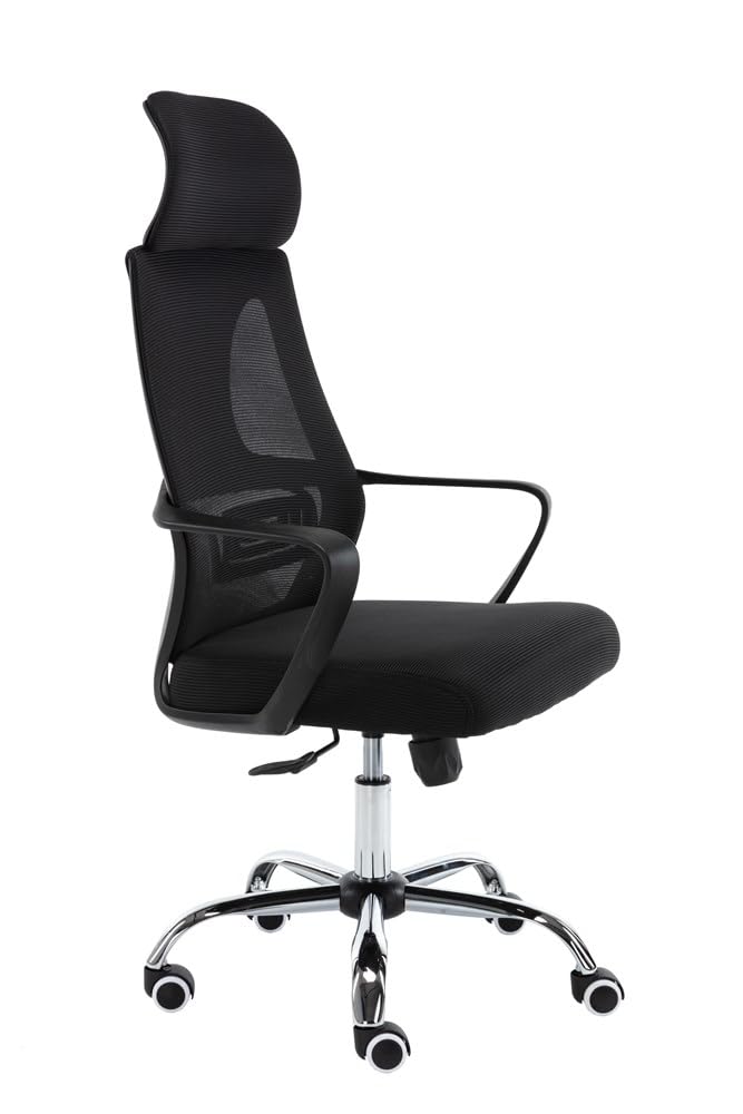 Topeshop FOTEL Nigel CZER? Office/Computer Chair Padded Seat Mesh backrest (Nigel Black)
