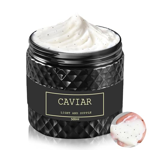 ANAMOROS Caviar Bloom Hair Mask Deep Repair Hair Mask with Caviar Extract Intense Moisture Treatment for Dry and Damaged Hair Helps Reduce Frizz and Split Ends 16.9 fl oz (black)