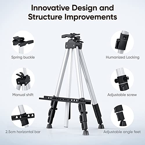 Lightweight Aluminum Easel Stand Adjustable Art Easel Portable Stand Up Drawing Easels Standing For Painting #TOP2