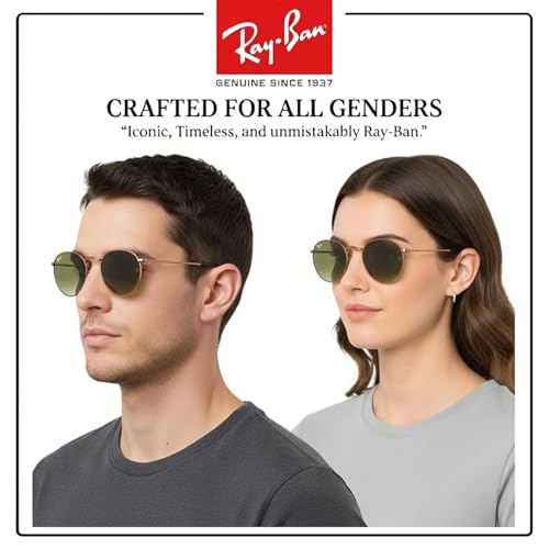 Image of Ray-Ban RB3447 ROUND METAL Round Shaped Sunglasses for Men with Official RAYBAN Eyewear Kit