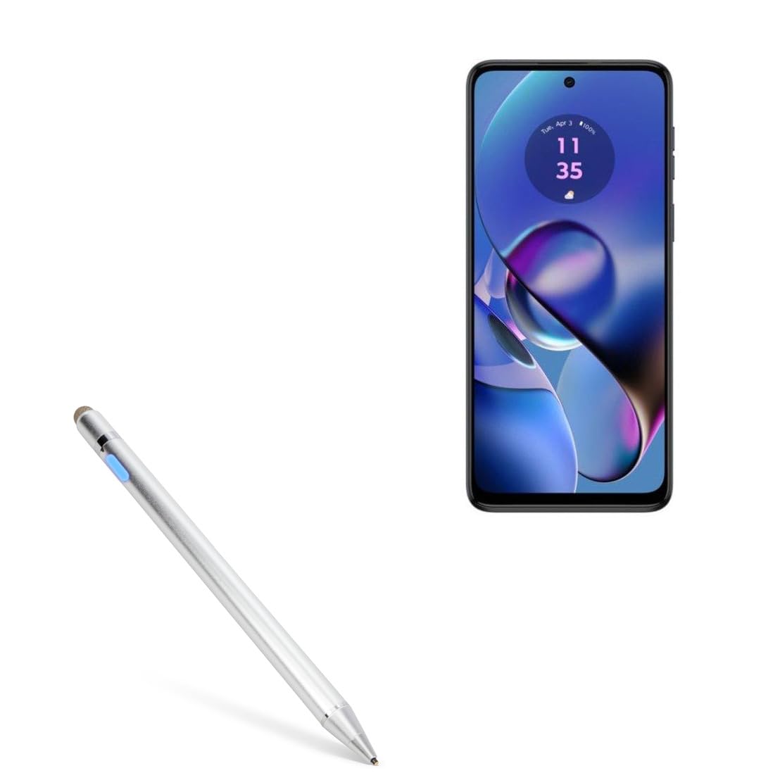 BoxWave Stylus Pen Compatible with Motorola Moto G64 - AccuPoint Active Stylus, Electronic Stylus with Ultra Fine Tip - Metallic Silver
