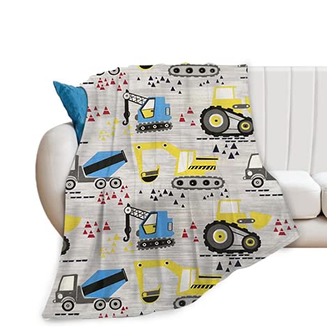 Preisvergleich Produktbild Traktor Flanell Fußkettchen, Bagger Sherpa Fußkettchen, KiCartoon Wurf Fußkettchen, Ausrüstung Truck Crane Fußkettchen für Jungen,-A1,150x200cm,CN