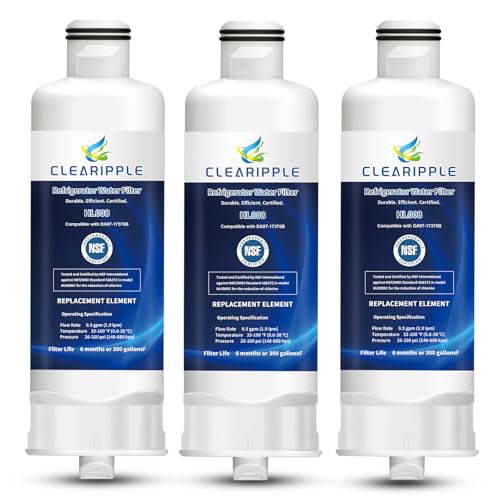 Clearipple 3 Pack DA97-17376B Compatible with Samsung HAF-QIN/EXP, DA97-08006C, RF28R7201SR, RF28R7351SG, WD-F45, NSF Certified Refrigerator Water Filter, 6 Month / 300 Gallon