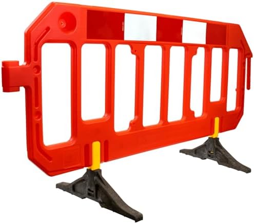 Street Solutions UK - Road Barrier - 2 Metres Wide Plastic Traffic Barrier - for Pedestrians' Safety and Events - Freestanding with 360° Hinge Rotation (ORANGE)