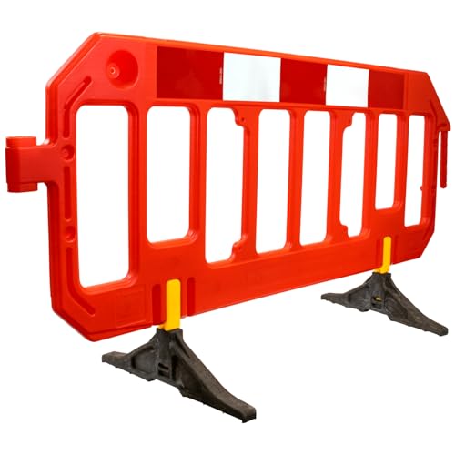 Chapter 8 Traffic Management Road Safety Barrier - 2 Metre - Temporary Pedestrian Safety for Events Schools Businesses Road Works - Freestanding with 360 Swivel Feet For Easy Stacking (Orange)