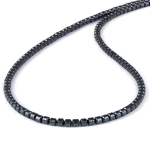 Collier en hématite noire avec perles en métal élégantes
