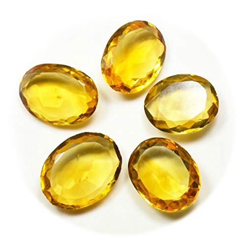 Citrine de novembre pierre précieuse authentique cognac lot de 5 gemmes ovales 10x8mm