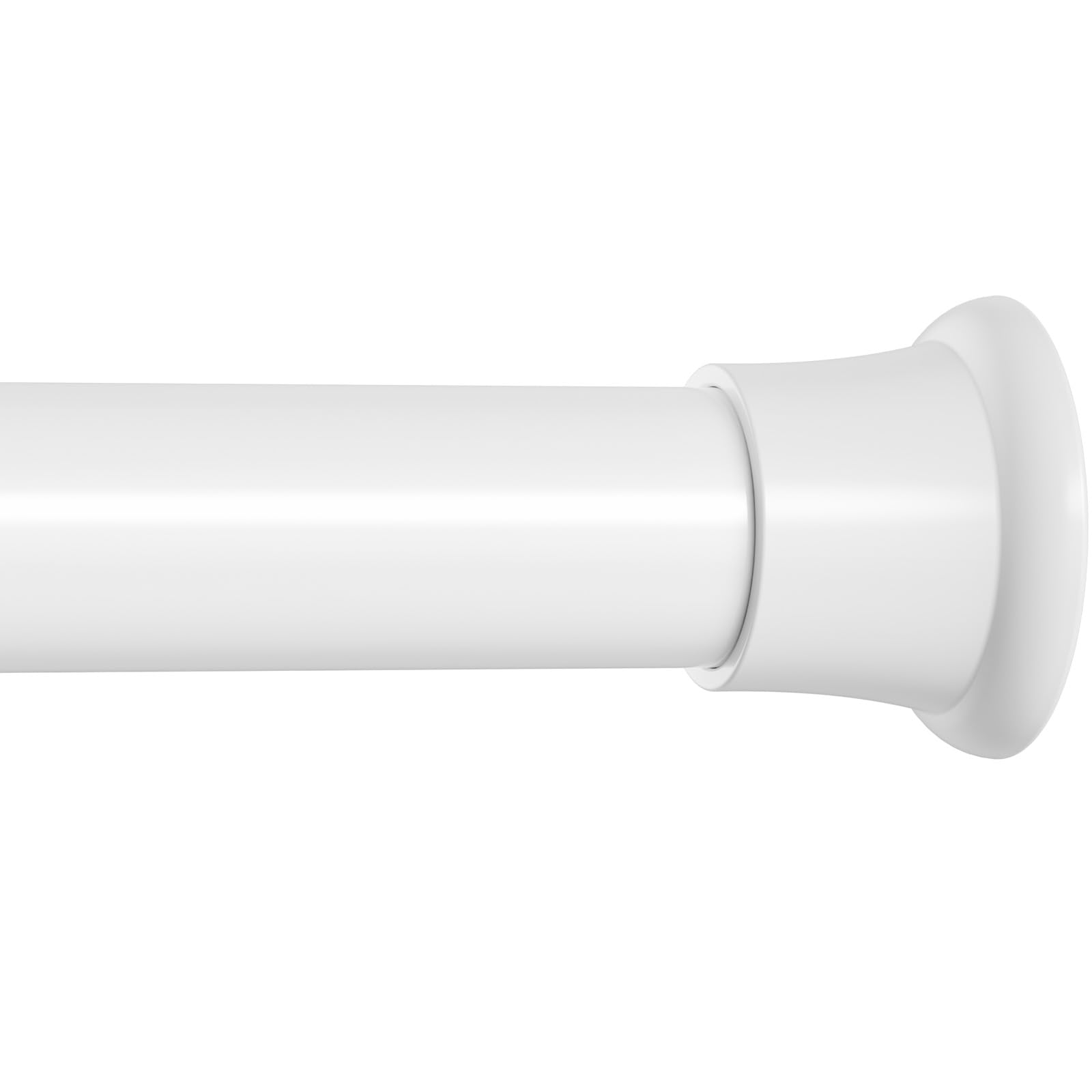 Photo 1 of 1 Pack Tension Curtain Rod 31-76 Inch White Tension Rod Expandable Curtain Rod No Drilling Adjustable Spring Loaded Curtain Rods 7/8 Inch Diameter Tension Rods For Windows Bathroom Closet Doorway