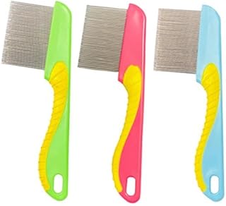 Head Lice Removal Comb Stainless Steel Fine Tooth, Nit Comb for Kids, Adults & Pets Removes Lice & Eggs Long Handle Grip