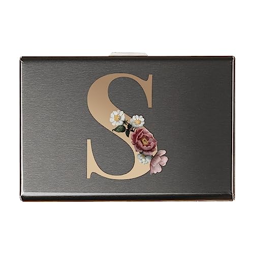 Metal Card Holder Wallet,Ultra Thin Stainless Steel Metal Wallets RFID Blocking Credit Card Wallet Holder for Men & Women,Best Card Protector with 6 PVC Slots and Stainless Steel Latch (gold S)