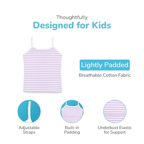 Image of YouGotPlanB Cotton Padded Camisole | Pack of 1 | Ages 8-16 Years | Built-in Light Padding | Full Coverage | Perfect for School
