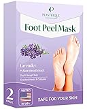 PLANTIFIQUE Foot Peeling Mask 2 Pack | Dermatologically Tested Repairs Heels & Removes Dry Dead Skin for Baby Soft Feet | Exfoliating Foot Peel Mask for Dry Cracked Feet | Lavender