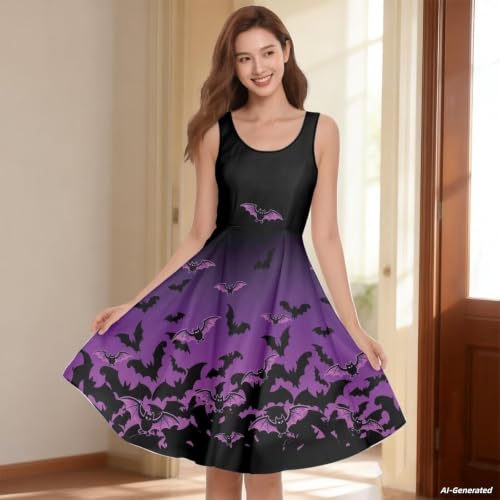 Image of Renewold Women's Sleeveless Tank Dress with Pockets, Casual Scoop Neck A-Line Sundress for Summer, Travel and Vacation
