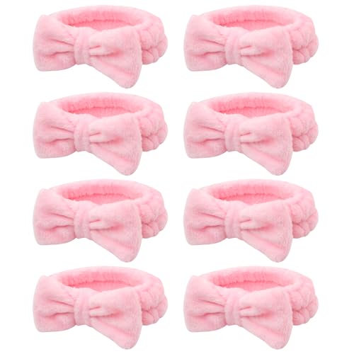 Semato 8 Pcs Pink Spa Headband
