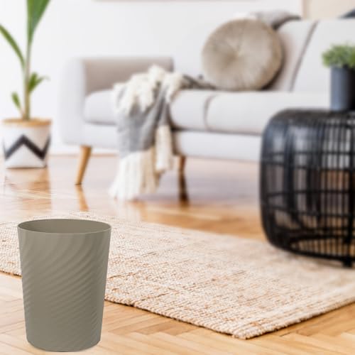 Image of UUJOLY Plastic Small Bathroom Trash Can Wastebasket Garbage Can, Khaki