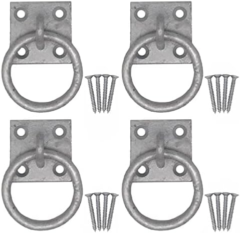 Tie Ring on Plate for Equestrian Horse Stables 50mm Hot Dip Galvanised Pack of 4