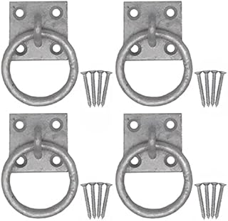 Tie Ring on Plate for Equestrian Horse Stables 50mm Hot Dip Galvanised Pack of 4