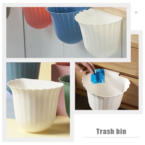 Caneca de basura colgante para cocina blanca de plástico miniatura 5