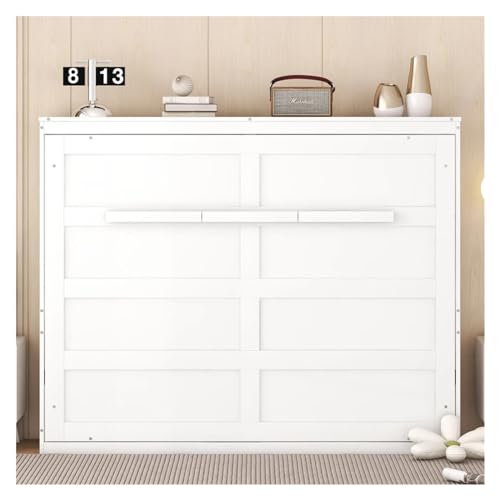 Tiiiopkvvv Bett in voller Größe, zusammenklappbar, verstecktes schlichtes Design, kann in einen Schrank gefaltet werden, kein Boxspringbett erforderlich, rutschfest (Weiß, Einheitsgröße) – Bild 5