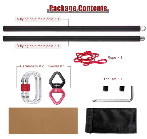 Perches de danse rotatives pour éviter les installations fixes avec barres de 45 mm de 2 m