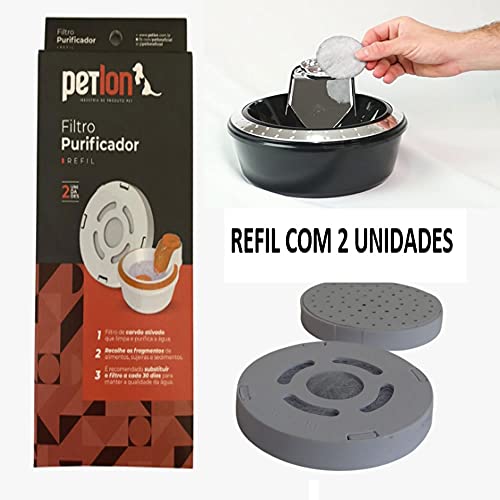 Filtro Carvao Ativado Fonte Bebedouro Petlon Caes e Gatos Refil 02 Unidades