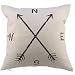 Leaveland Cotton Linen Square Decorative Throw Pillow Case Cushion Cover Compass (16" x 16", compass)