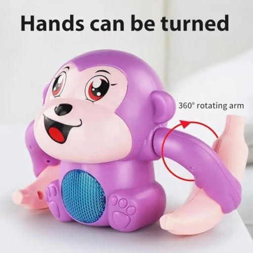 Image of Battery Operated Monkey Toy with Musical, Dancing, Spinning,Rolling and Sensor Feature for 1-5 Year Kids and Even todlers