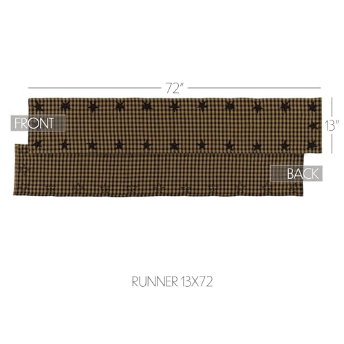 VHC-Brands-Black-Star-Cotton-13×72-Woven-Runner-Black VHC Brands Black Star Cotton 13×72 Woven Runner Black