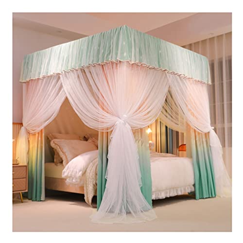 Cortina de cama a prueba de polvo con dosel y mosquitera integrada 2