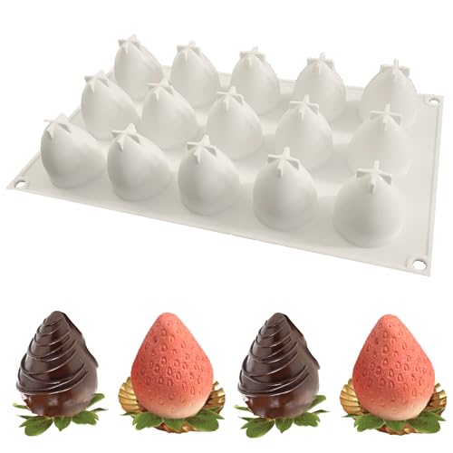 duoyif Strawberry Silicone Mould, Strawberry Mousse Mould, Strawberry Baking Mould, Silicone Fruit Mould