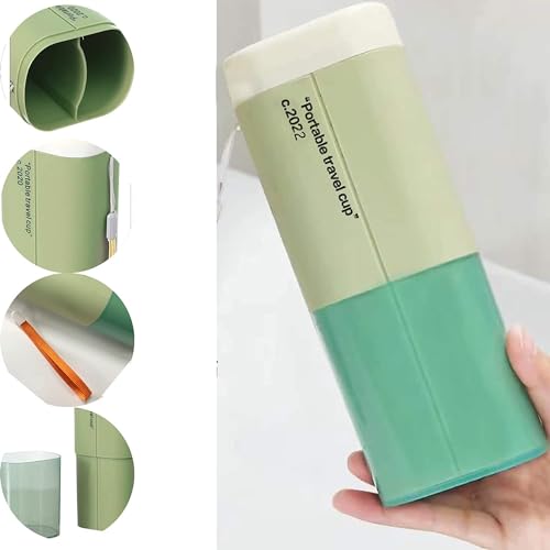 Image of Wafeeq Plastic Portable Travel Toothbrush Case Holder Bathroom Organizer Travel Container Toothpaste Storage Box for Camping Business School Trip Bathroom, Green (Pack of 1)