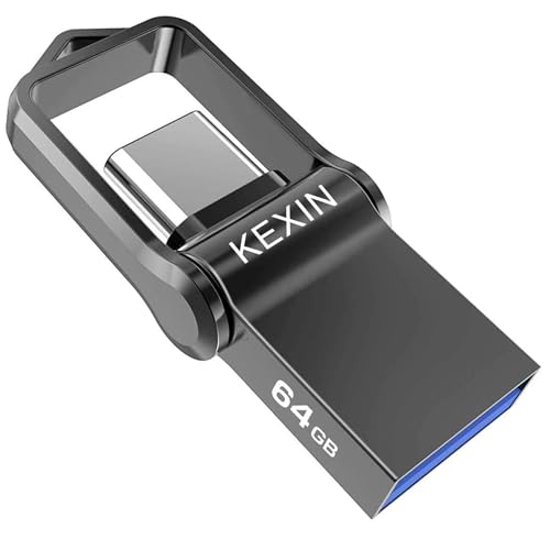 Image of KEXIN 64GB Dual Type C USB 3.0 Flash Drive up to 90MB /s R for iPhone 15 /16 /17 Smartphone Tablet Car Android Plug & Play Jump Drive for PC Laptop Data Storage & Backup