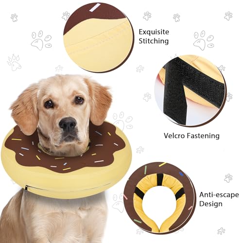 Image of MIDOG Inflatable Dog Cone, Donut Recovery Collar After Surgery, Large+