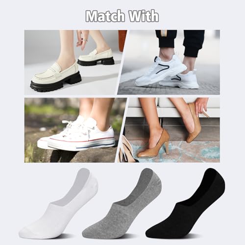 6 Pairs Unisex No Show Socks Athletic Non Slip Low Cut Ankle Socks for Flats Sneakers Liner Loafer3