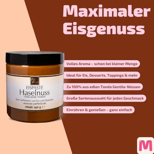Haselnuss-Eispaste - 100% reine Tonda Gentile Trilobata │ Weltbekannt als "Piemont Haselnuss" │ für die Herstellung köstlicher selbstgemachter Leckereien │ Inhalt: 250 g – Bild 5