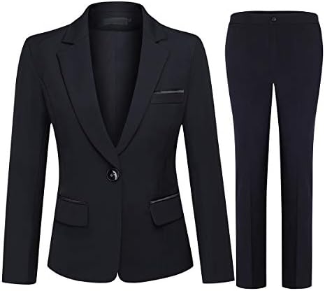 YUNCLOS Women's 2 Piece Office Lady Business Suit Set Slim Fit Blazer Pant
