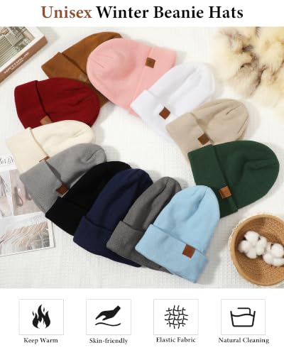 3 Pack Winter Beanie for Men Women, Warm Soft Winter Cuffed Skull Cap - image 6