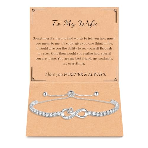 Gift for Best Friends Mom Daughter Girlfriend Wife Grandma Sister Bestie, Infinity Love Heart Bracelets for Birthday Christmas Valentins's Day Mother'