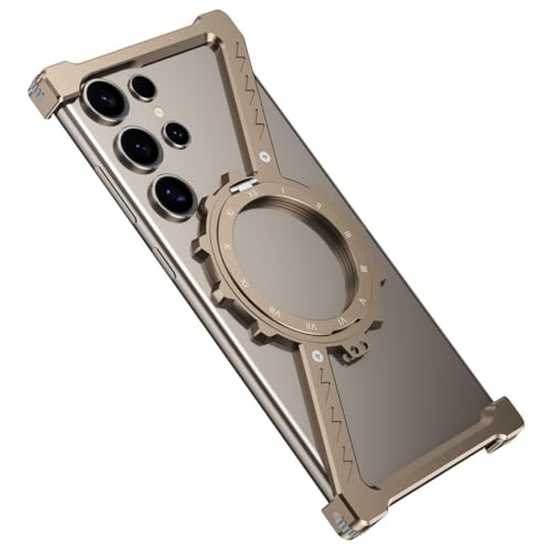 Coque Samsung S25 Ultra dorée en métal minimaliste luxe